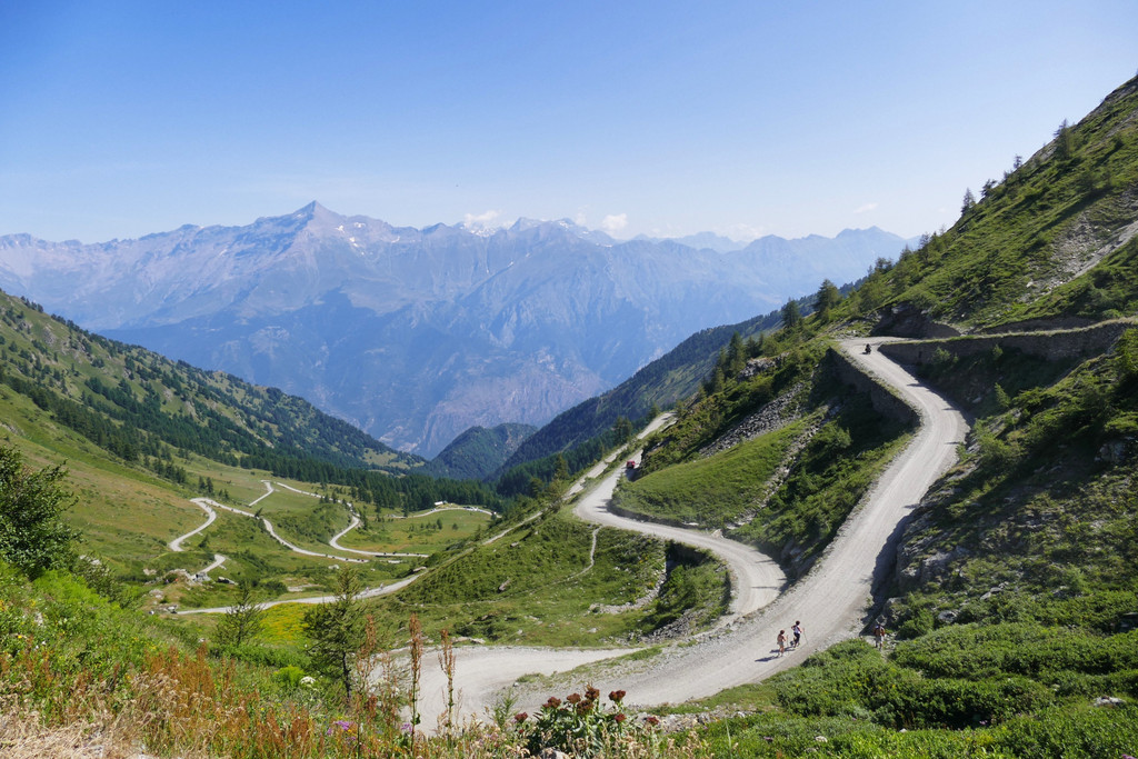 The famous dirt road of the Colle delle Finestre
